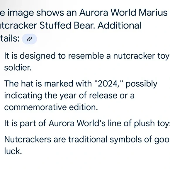 Aurora World Marius Nutcracker Stuffed Bear - Picture 2 of 5